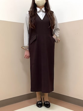 「アイテム（ビジネスシャツ）」を使った、BRICK HOUSE シャツ工房 直方イオンモール店さん（レディース・154cm）の秋コーディネート