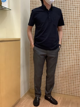「ビズポロ」｜BRICK HOUSE シャツ工房 直方イオンモール店さん（メンズ・170cm）の夏コーディネート
