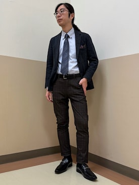 「アイテム（ビジネスシャツ）」を使った、BRICK HOUSE シャツ工房 直方イオンモール店さん（メンズ・173cm）の冬コーディネート