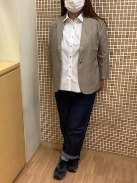「BRICK HOUSE by TOKYO SHIRT」｜「アイテム（ジャケット/アウター）」を使った、BRICK HOUSE シャツ工房 直方イオンモール店さん（レディース・158cm）の春コーディネート