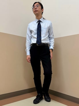 「アイテム（ビジネスシャツ）」を使った、BRICK HOUSE シャツ工房 直方イオンモール店さん（メンズ・173cm）の秋コーディネート