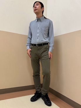 「アイテム（ビジネスシャツ）」を使った、BRICK HOUSE シャツ工房 直方イオンモール店さん（メンズ・173cm）の秋コーディネート