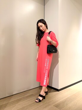 「アイテム（ワンピース、ピンク系）」を使った、namiheyさん（レディース・160cm）の春コーディネート