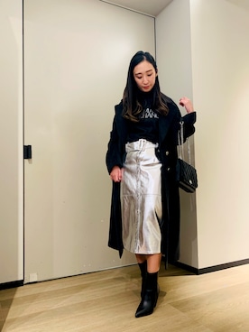 「ARMANI EXCHANGE（アルマーニエクスチェンジ）のアイテム（チェスターコート）」を使った、namiheyさん（レディース・160cm）の秋コーディネート