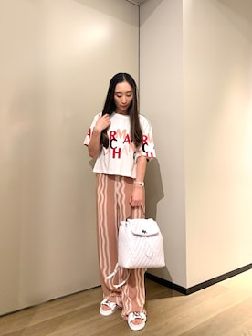 「ARMANI EXCHANGE（アルマーニエクスチェンジ）のアイテム（オールインワン・サロペット）」を使った、namiheyさん（レディース・160cm）の春コーディネート