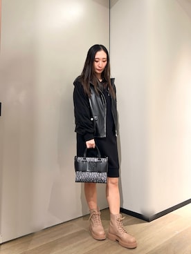 「レースアップシューズ」｜「アイテム（ブルゾン）」を使った、namiheyさん（レディース・160cm）の冬コーディネート