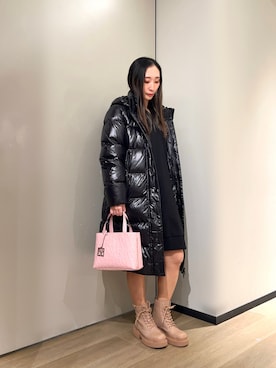 「ARMANI EXCHANGE（アルマーニエクスチェンジ）のアイテム（ダウンジャケット/コート）」を使った、namiheyさん（レディース・160cm）の冬コーディネート