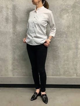 「アイテム（ビジネスシャツ）」を使った、SHIRTS PLAZA 天神地下街店さん（レディース・168cm）の夏コーディネート