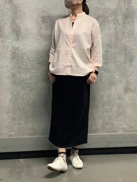 「TOKYO SHIRTS（トウキョウシャツ）の【Pitta Re:)】ふわっとガーゼシャツ レギュラーシルエット 七分袖 綿100% レディース カジュアルシャツ（シャツ/ブラウス、オレンジ系）」を使った、SHIRTS PLAZA 天神地下街店さん（メンズ・171cm）の春コーディネート