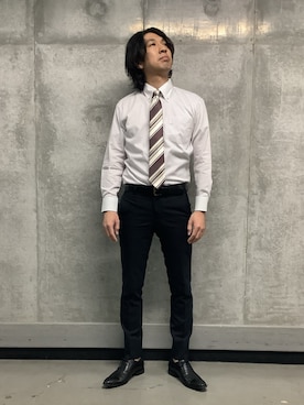「TOKYO SHIRTS（トウキョウシャツ）のアイテム（ビジネスシャツ）」を使った、SHIRTS PLAZA 天神地下街店さん（メンズ・172cm）の春コーディネート