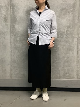 「TOKYO SHIRTS（トウキョウシャツ）の形態安定ノンアイロン ワイド 7分袖ビジネスワイシャツ（ビジネスシャツ、パープル系）」を使った、SHIRTS PLAZA 天神地下街店さん（メンズ・171cm）の春コーディネート