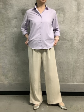「アイテム（ビジネスシャツ）」を使った、SHIRTS PLAZA 天神地下街店さん（レディース・168cm）の秋コーディネート