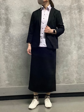 「TOKYO SHIRTS（トウキョウシャツ）のアイテム（ビジネスシャツ）」を使った、SHIRTS PLAZA 天神地下街店さん（レディース・168cm）の春コーディネート