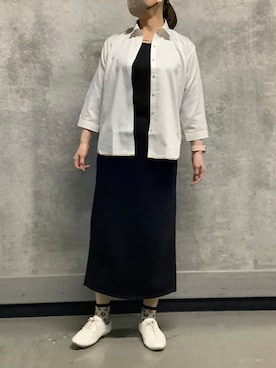 「TOKYO SHIRTS（トウキョウシャツ）のアイテム（ビジネスシャツ）」を使った、SHIRTS PLAZA 天神地下街店さん（レディース・168cm）の春コーディネート