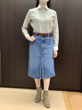 「アイテム（ビジネスシャツ）」を使った、BRICK HOUSE by Tokyo Shirts 高松ゆめタウン店さん（レディース・164cm）の秋コーディネート