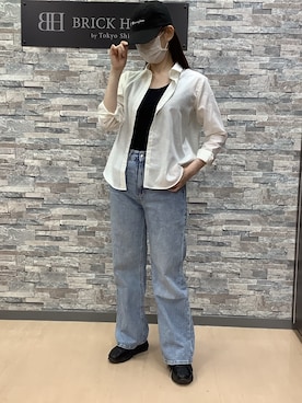 「H&M（エイチ・アンド・エム）のアイテム（パンツ）」を使った、BRICK HOUSE by Tokyo Shirts 高松ゆめタウン店さん（レディース・164cm）の春コーディネート