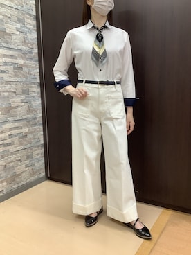 「アイテム（ビジネスシャツ）」を使った、BRICK HOUSE by Tokyo Shirts 高松ゆめタウン店さん（レディース・164cm）の秋コーディネート