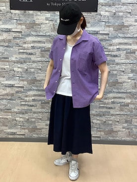 「サッカー」｜「アイテム（帽子）」を使った、BRICK HOUSE by Tokyo Shirts 高松ゆめタウン店さん（レディース・164cm）の夏コーディネート