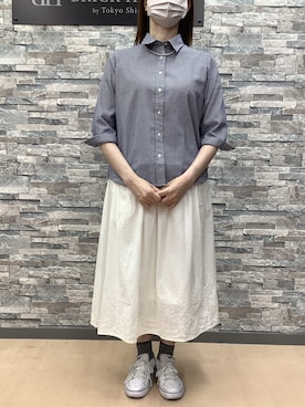 「ギンガムチェックシャツ」｜BRICK HOUSE by Tokyo Shirts 高松ゆめタウン店さん（レディース・164cm）の春コーディネート