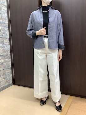 「アイテム（ビジネスシャツ）」を使った、BRICK HOUSE by Tokyo Shirts 高松ゆめタウン店さん（レディース・164cm）の秋コーディネート