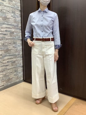 「アイテム（ビジネスシャツ）」を使った、BRICK HOUSE by Tokyo Shirts 高松ゆめタウン店さん（レディース・164cm）の夏コーディネート