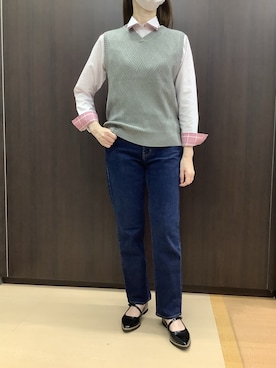 「アイテム（ビジネスシャツ）」を使った、BRICK HOUSE by Tokyo Shirts 高松ゆめタウン店さん（レディース・164cm）の秋コーディネート