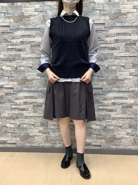 「アイテム（ビジネスシャツ）」を使った、BRICK HOUSE by Tokyo Shirts 高松ゆめタウン店さん（レディース・164cm）の秋コーディネート