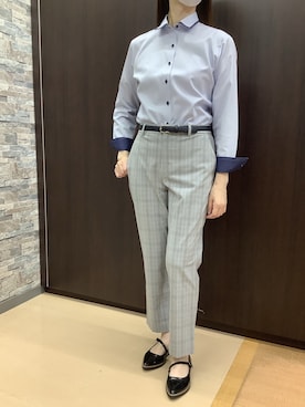 「アイテム（ビジネスシャツ）」を使った、BRICK HOUSE by Tokyo Shirts 高松ゆめタウン店さん（レディース・155cm）の秋コーディネート