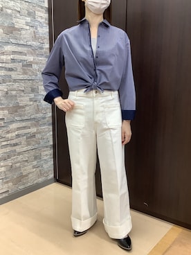 「アイテム（ビジネスシャツ）」を使った、BRICK HOUSE by Tokyo Shirts 高松ゆめタウン店さん（レディース・164cm）の夏コーディネート