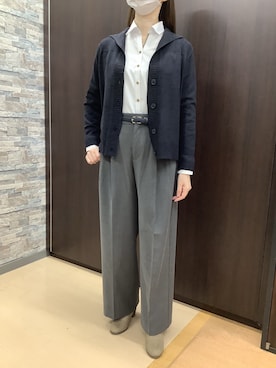 「アイテム（ビジネスシャツ）」を使った、BRICK HOUSE by Tokyo Shirts 高松ゆめタウン店さん（レディース・164cm）の秋コーディネート