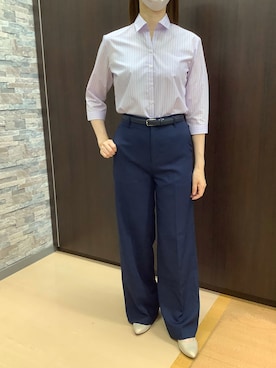 「ビジネスシャツ」｜BRICK HOUSE by Tokyo Shirts 高松ゆめタウン店さん（レディース・158cm）の夏コーディネート