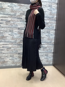 「H&M（エイチ・アンド・エム）のアイテム（スカート）」を使った、BRICK HOUSE by Tokyo Shirts 高松ゆめタウン店さん（レディース・164cm）の冬コーディネート