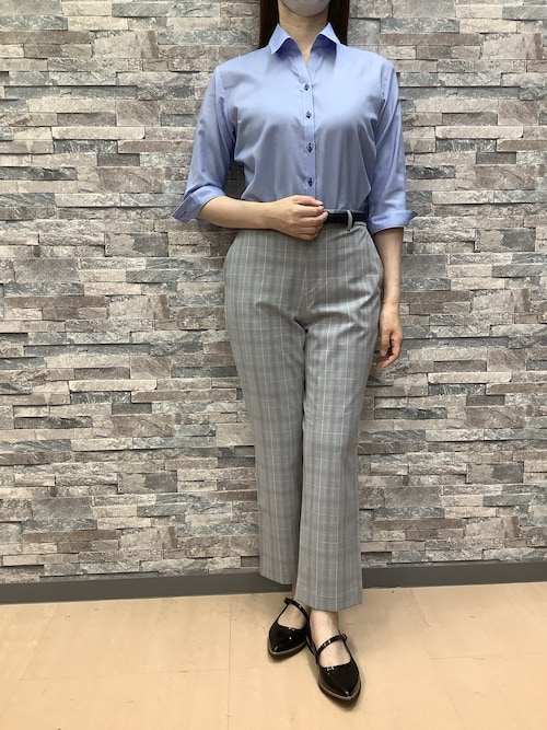フォーマル ブラウス シャツ 超形態安定ノーアイロン スキッパー 7分袖ビジネスワイシャツ レディース LADIES'(レディース)/七分袖-ワイシャツ/衿型で選ぶ/スキッパー