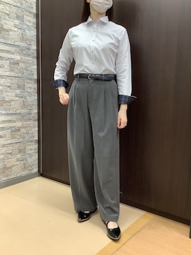 「アイテム（ビジネスシャツ）」を使った、BRICK HOUSE by Tokyo Shirts 高松ゆめタウン店さん（レディース・164cm）の冬コーディネート