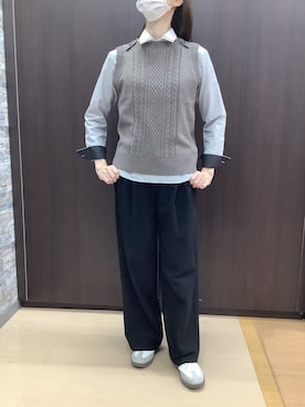 「アイテム（ビジネスシャツ）」を使った、BRICK HOUSE by Tokyo Shirts 高松ゆめタウン店さん（レディース・164cm）の秋コーディネート