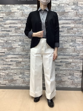 「アイテム（ビジネスシャツ）」を使った、BRICK HOUSE by Tokyo Shirts 高松ゆめタウン店さん（レディース・164cm）の秋コーディネート