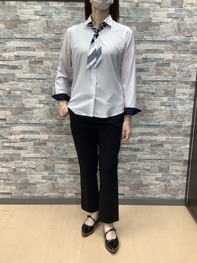 「アイテム（ビジネスシャツ）」を使った、BRICK HOUSE by Tokyo Shirts 高松ゆめタウン店さん（レディース・164cm）の秋コーディネート
