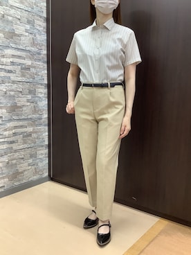 「アイテム（ビジネスシャツ）」を使った、BRICK HOUSE by Tokyo Shirts 高松ゆめタウン店さん（レディース・164cm）の夏コーディネート