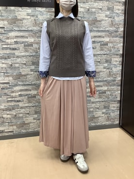 「アイテム（ビジネスシャツ）」を使った、BRICK HOUSE by Tokyo Shirts 高松ゆめタウン店さん（レディース・164cm）の秋コーディネート