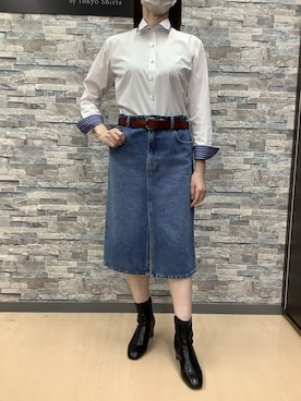 「アイテム（ビジネスシャツ）」を使った、BRICK HOUSE by Tokyo Shirts 高松ゆめタウン店さん（レディース・164cm）の秋コーディネート