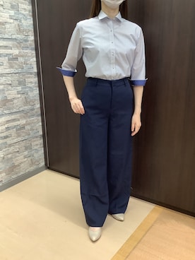 「ビジネスシャツ」｜BRICK HOUSE by Tokyo Shirts 高松ゆめタウン店さん（レディース・158cm）の夏コーディネート