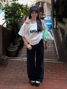 「PUMA(プーマ)のアイテム」を使った、ハヌルさん(レディース・165cm)の秋コーディネート