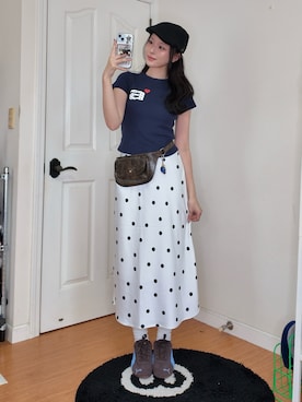 「aeae（エーイーエーイー）のアイテム（トップス）」を使った、ハヌルさん（レディース・165cm）の夏コーディネート