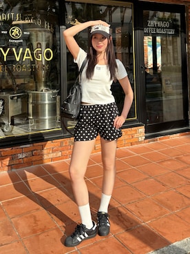「アイテム（化粧下地）」を使った、ハヌルさん（レディース・165cm）の春コーディネート