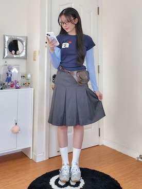 「Milk Touch（ミルクタッチ）のアイテム」を使った、ハヌルさん（レディース・165cm）の春コーディネート