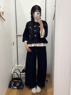 「GU（ジーユー）のアイテム（ジャケット/アウター）」を使った、ハヌルさん（レディース・165cm）の春コーディネート