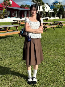 「FCMM（エフシーエムエム）のアイテム」を使った、ハヌルさん（レディース・165cm）の秋コーディネート