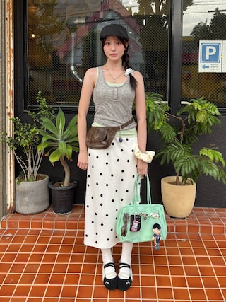 「PUMA(プーマ)のPUMA プーマ ウィメンズ SPEEDCAT BALLET / スピードキャット バレエ SD スニーカー(スニーカー)」を使った、ハヌルさん(レディース・165cm)の夏コーディネート