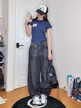 「アイテム（トップス）」を使った、ハヌルさん（レディース・165cm）の春コーディネート