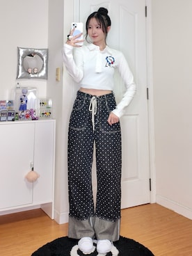 「rom&nd（ロムアンド）のアイテム」を使った、ハヌルさん（レディース・165cm）の冬コーディネート